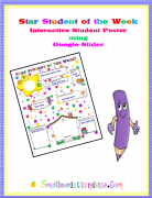 Distance Learning- Star Student of the week Interactive Poster in Google Slides